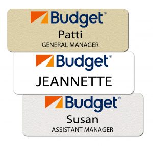 Budget Rental Car Name Badges