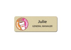 Dunkin Donuts Gold Name Tags